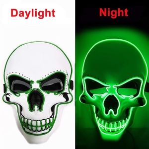 LED Light Up Scary Skull Halloween Mask Costume Party